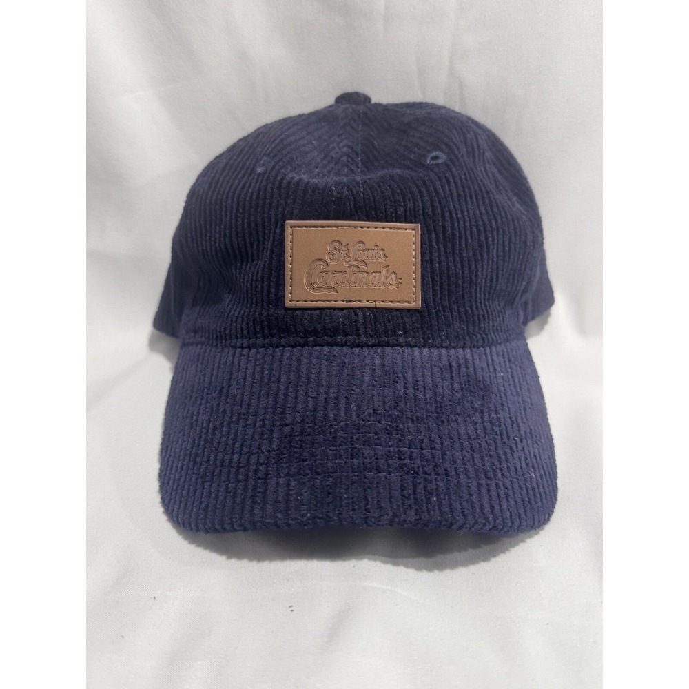 ST. LOUIS CARDINALS NWOT BLUE CORDUROY BC HAT CAP. MLB‎ BASEBALL. BUCKLE BACK.